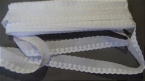 BA038 - 2,80cm x 13,70m | Bordado Inglês 100% Algodão Branco