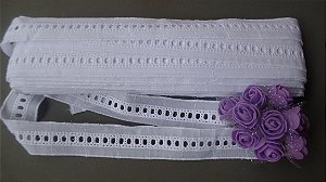 BA052 - 3,00cm x 13,70m | Bordado Inglês 100% Algodão Branco