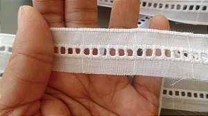 BA050 - 2,50cm x 13,70m | Bordado Inglês 100% Algodão Branco