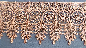 GP051M - 8,00cm x 13,70m | Renda Guipure 100% Poliéster MOSTARDA