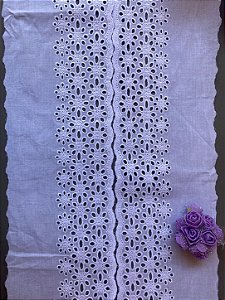 BA058 - 13,60cm x 13,70m | Bordado Inglês 100% Algodão Branco