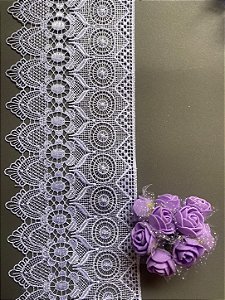 GP582 - 10cm x 13,70m | Renda Guipure 100% Poliéster BRANCO