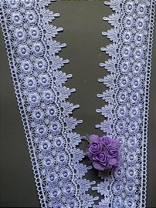 GP427 - 9,50cm x 13,70m | Renda Guipure 100% Poliéster BRANCO