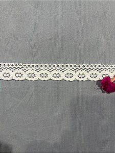 RA034 - 2,5cm x 10,00m | Renda Algodão - Branco