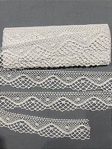 RA020 - 4,00cm x 10,00m | Renda Algodão - Branco