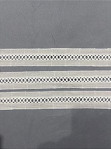 BA053- 3,5 cm x 13,70m | Bordado 100% Algodão Branco