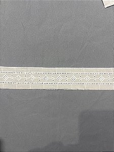 BA054- 4,5 cm x 13,70m | Bordado 100% Algodão Branco