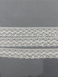 RA021 - 4,50cm x 10,00m | Renda Algodão - Branco