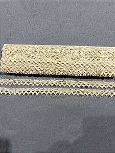 RA025 - 1,30cm x 10,00m | Renda Algodão Cru
