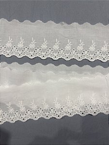 BA057- 8,50cm x 13,70m | Bordado Inglês 100% Algodão Branco