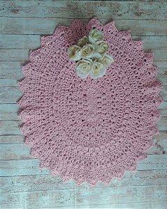 Tapete oval  rosa bebe