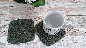 Descanso de copo verde militar( 2 peças)