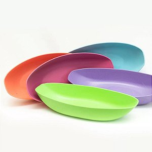 Petisqueira Canoa Tigela Cumbuca Bowl Pote Plástico 300ml C/10