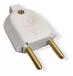 Kit 100 Plugue Macho 2p 10a 250v Branco Tomada Atacado