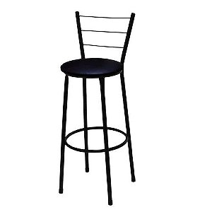 Banquetas Alta Itália Balcão Bistro Preta Assento Preto C/2