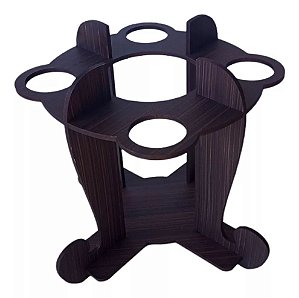 Porta Cachaca Com Base P/4 Copos MDF