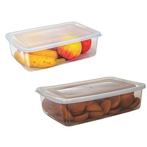 Caixa Retângular 2,8 L Transparente Tampa Hermética Erca Plast Fardo C/12