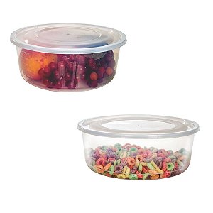 Caixa Redonda 4 L Transparente Tampa Hermética Erca Plast Fardo C/12