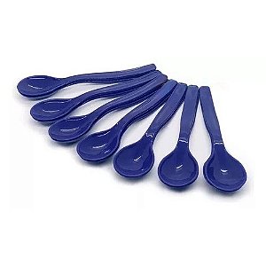 Colher Escolar Azul Em Material PP Merenda Lanches