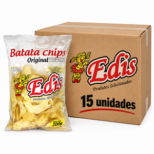 Batata Chips Edis 200g Caixa 15 Pacotes Salgadinho Petisco Atacado Revenda