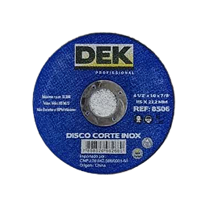 Disco corte inox  4.1/2(10pc) 4337 dek
