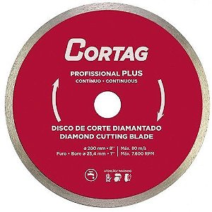 Disco De Corte Contínuo Diamantado Profissional Plus 200Mm Cortag