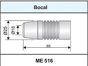 Bocal Conico 16 Mm Me516