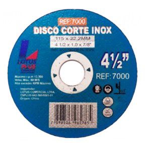 Disco Corte Inox  4.1/2 1,0Mm(Fino) 7000 Lotus