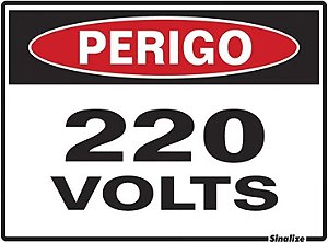 Placa  15X20Cm 220Ay- Perigo 220 Volts