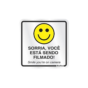 Placa Alumínio  16X23Cm 150Ai Sorria Você Esta Sendo Filmado