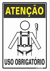 Placa  30X20Cm 250Ba Atenção Uso Obrigatório De Cinto De Segurança