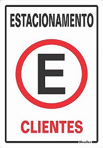 Placa  30X20Cm 250Ay Estacionamento Clientes