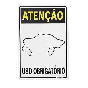 Placa  30X20Cm 250Bc Atenção Uso Obrigatório De Protetor Auricular