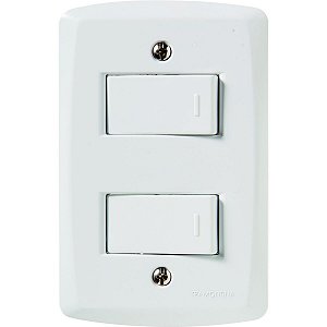 Conjunto 4X2 Com 2 Interruptores Simples 10 A 250 V Tramontina Lux2 Branco 57145 040