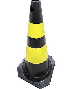 Cone 75Cm Pvc Amarelo/Preto