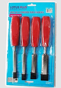 Jogo De Formão 4 Peças - 1/2", 3/8", 3/4", 1" - Modelo 5850 Lotus