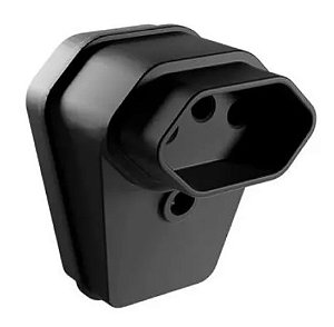 Pino plug femea angular 20a 2p t pa022662 preto c/ prensa cabo