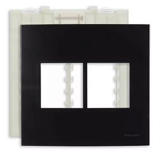 Placa 4x4 preta 4 postos clean ebony
