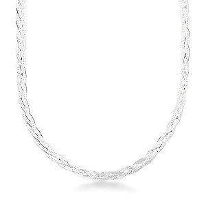 Colar de Luxo Trançado 3 Fios Prata 925