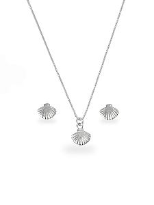 Conjunto Concha Prata 925