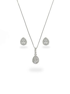 Conjunto Essência do Brilho com Zircônias Brancas Prata 925