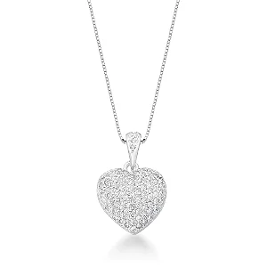 Colar Coração Cravejado em Prata 925