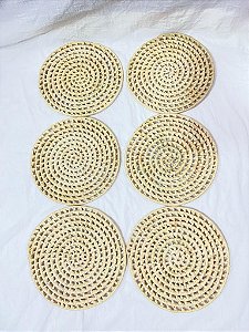 Porta prato natural de palha de carnaúba - Combo 6un