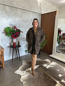 Casaco Animal Print com Ajuste na Cintura - DECLARI 36723