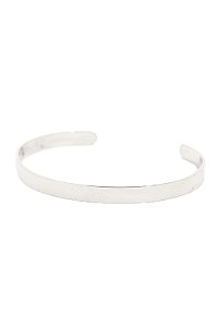 Bracelete Aro Achatado com Banho em Ródio Branco