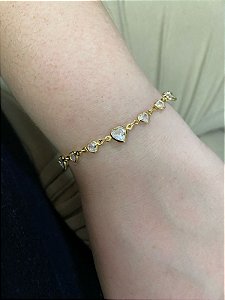 PULSEIRA CORÇÃO CRISTAL B OURO