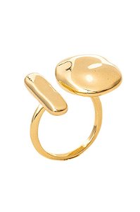 Anel Orgânico Martelado com Banho em Ouro 18k