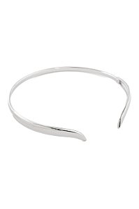 Bracelete Liso Fluir com Banho em Ródio Branco