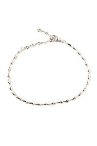 Pulseira Gominha com Banho em Ródio Branco