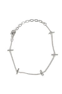 Pulseira Palitinhos com Banho em Ródio Branco